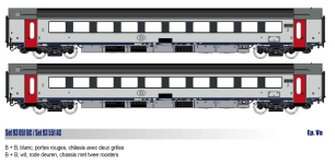 LS Models LS93051DC - H0 - 2-tlg. Set Personenwagen, SNCB, Ep. V